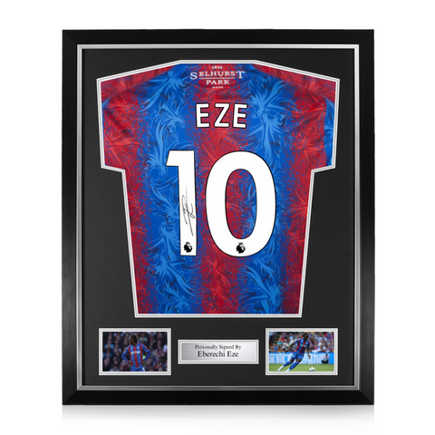 Eberechi Eze Signed Framed Crystal Palace 2024/25 Home Shirt