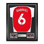 Gabriel Magalhães Signed Framed Arsenal 2024/25 Home Shirt w/ BAS Beckett Authentication