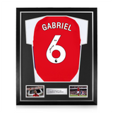 Gabriel Magalhães Signed Framed Arsenal 2024/25 Home Shirt w/ BAS Beckett Authentication