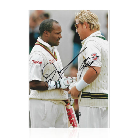 Brian Lara and Shane Warne Signed 12x8 Photo