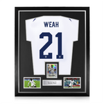 Timothy Weah Signed Framed Trading Card Display w/ USMNT Home Shirt