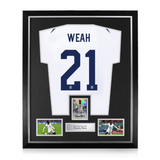 Timothy Weah Signed Framed Trading Card Display w/ USMNT Home Shirt