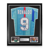 Ronaldo Nazario Signed Framed FC Barcelona Shirt w/ BAS Beckett Authentication
