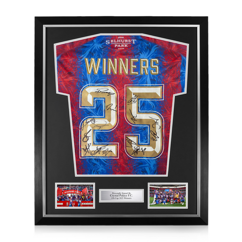 Crystal Palace F.C. Squad Signed Framed 2024/25 Winners 25 Home Shirt
