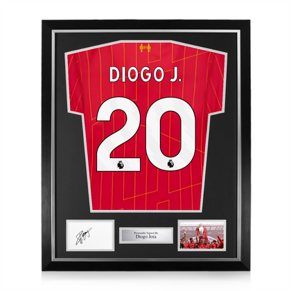 Diogo Jota Signed Framed Display w/ Liverpool FC 2024/25 Home Shirt