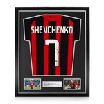 Andriy Shevchenko Signed Framed AC Milan Home Shirt w/ BAS Beckett Authentication