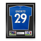 Wilfried Gnonto Signed Framed Leeds United 2025/26 Away Shirt