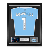 Pep Guardiola Signed Framed Manchester City 2025/26 Home Shirt