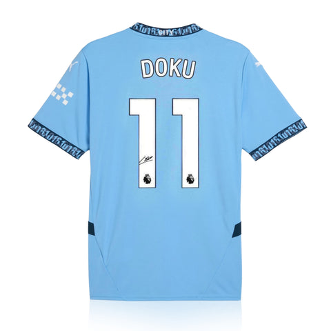 Jérémy Doku Signed Manchester City 2024/25 Home Shirt