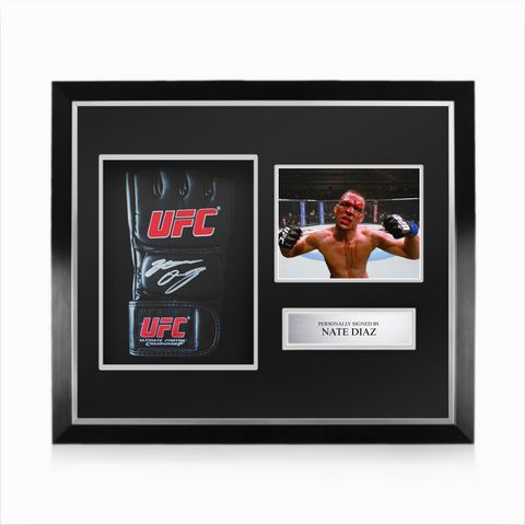 Nate Diaz Signed Framed UFC Glove w/ Beckett Authentication