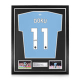 Jeremy Doku Signed Framed 2026/27 Home Shirt