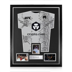 Leon Edwards Signed Framed Display w/ UFC White Shirt