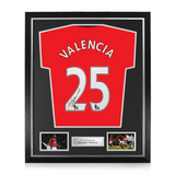 Antonio Valencia Signed Framed 2009/10 Home Shirt