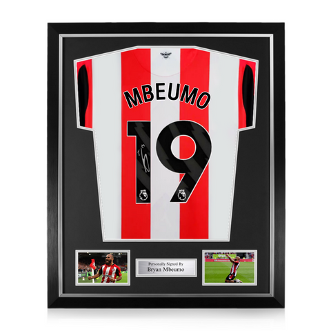 Bryan Mbeumo Signed Framed Brentford 2024/25 Home Shirt