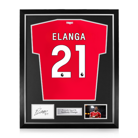 Anthony Elanga Signed Framed Display w/ Nottingham Forest 2024/25 Home Shirt