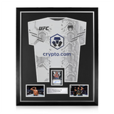 Ciryl Gane Signed Framed Display w/ UFC White and Blue Shirt