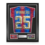 Crystal Palace F.C. Squad Signed Framed 2024/25 Winners 25 Home Shirt