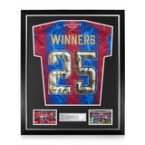 Crystal Palace F.C. Squad Signed Framed 2024/25 Winners 25 Home Shirt