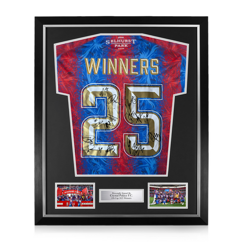 Crystal Palace F.C. Squad Signed Framed 2024/25 Winners 25 Home Shirt