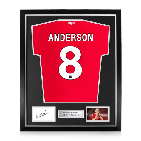 Elliot Anderson Signed Framed Display w/ Nottingham Forest 2024/25 Home Shirt