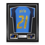 Andrea Pirlo Signed Framed Italy Home Shirt w/ BAS Beckett Authentication