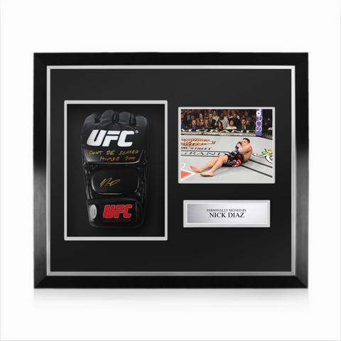 Nick Diaz Signed Framed UFC Glove with Inscription w/ JSA Authentication