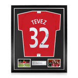 Carlos Tevez Signed Framed Manchester United Home Shirt w/ BAS Beckett Authentication