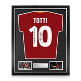 Francesco Totti Signed Framed Home Shirt w/ Imperatore Di Roma Inscription
