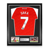 Bukayo Saka Signed Framed Arsenal 2025/26 Home Shirt