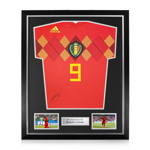 Romelu Lukaku Signed Framed Belgium 2018 Shirt