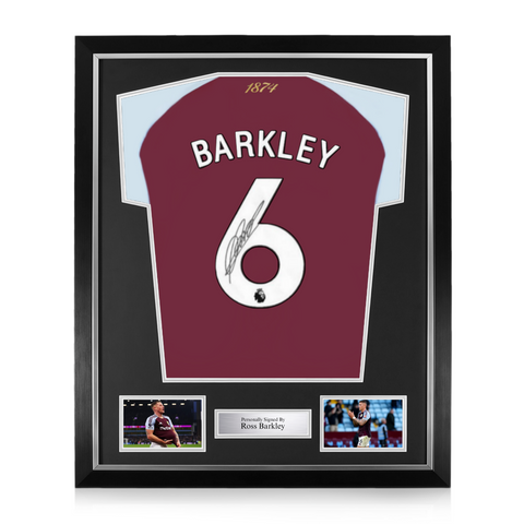Ross Barkley Signed Framed Aston Villa 2025/26 Home Shirt