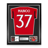 Kobbie Mainoo Signed Framed Display w/ Manchester United 2023/24 Home Shirt