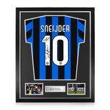 Wesley Sneijder Signed Framed Home Shirt w/ Treble Winners Inscription