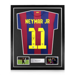 Neymar Jr Signed Framed FC Barcelona Home Shirt w/ BAS Beckett Authentication