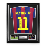 Neymar Jr Signed Framed FC Barcelona Home Shirt w/ BAS Beckett Authentication