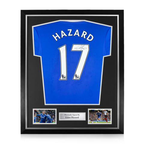 Eden Hazard Signed Framed Chelsea Shirt