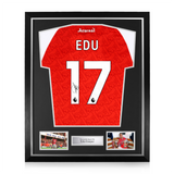 Edu Gaspar Signed Framed Arsenal Home Shirt