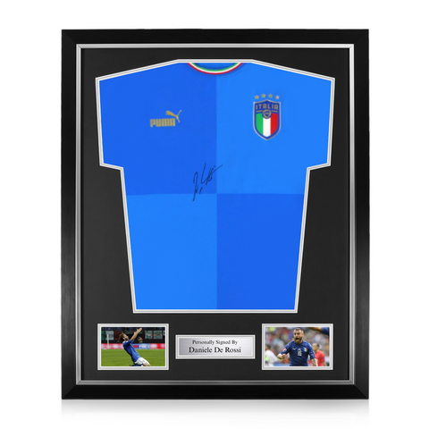 Daniele De Rossi Signed Framed Italy Home Shirt