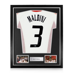 Paolo Maldini Signed Framed AC Milan Away Shirt w/ BAS Beckett Authentication