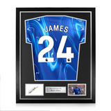 Reece James Signed Framed Display w/ Chelsea 2024/25 Home Shirt