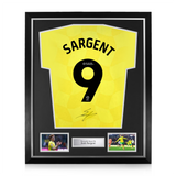 Josh Sargent Signed Framed Norwich City 2024/25 Home Shirt