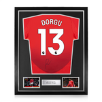 Patrick Dorgu Signed Framed Manchester United 2024/25 Home Shirt