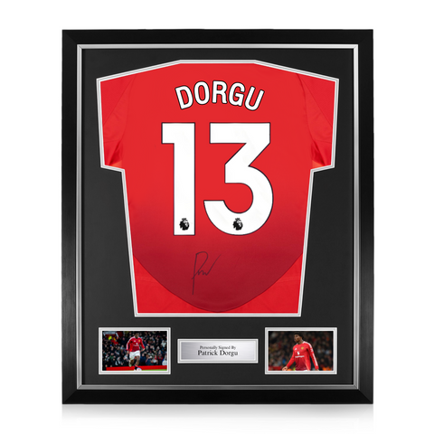 Patrick Dorgu Signed Framed Manchester United 2024/25 Home Shirt