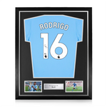 Rodri Signed Framed Manchester City Home Shirt w/ BAS Beckett Authentication