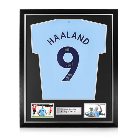 Erling Haaland Signed Framed Manchester City 2022/23 Home Shirt w/ BAS