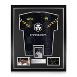 Leon Edwards Signed Framed Display w/ UFC Black and Gold Shirt