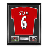 Jaap Stam Signed Framed 2000/02 Home Shirt