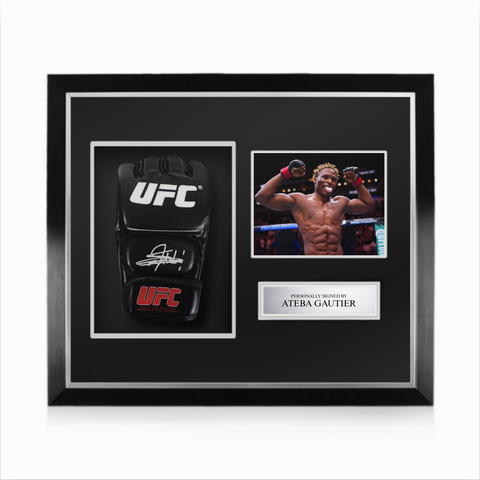 Ateba Gautier Signed Framed UFC Glove