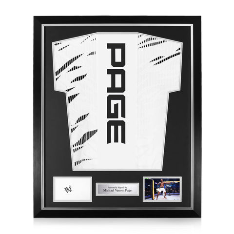 Michael Venom Page Signed Framed Display w/ UFC White Shirt