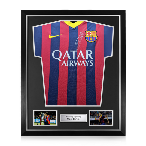 Marc Bartra Signed Framed Barcelona Home Shirt